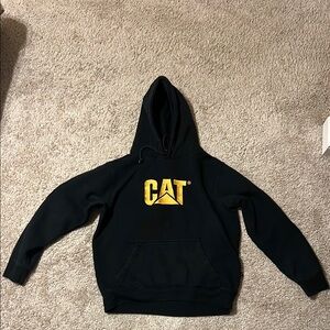 Caterpillar Black and Yellow Hoodie Sweatshirt